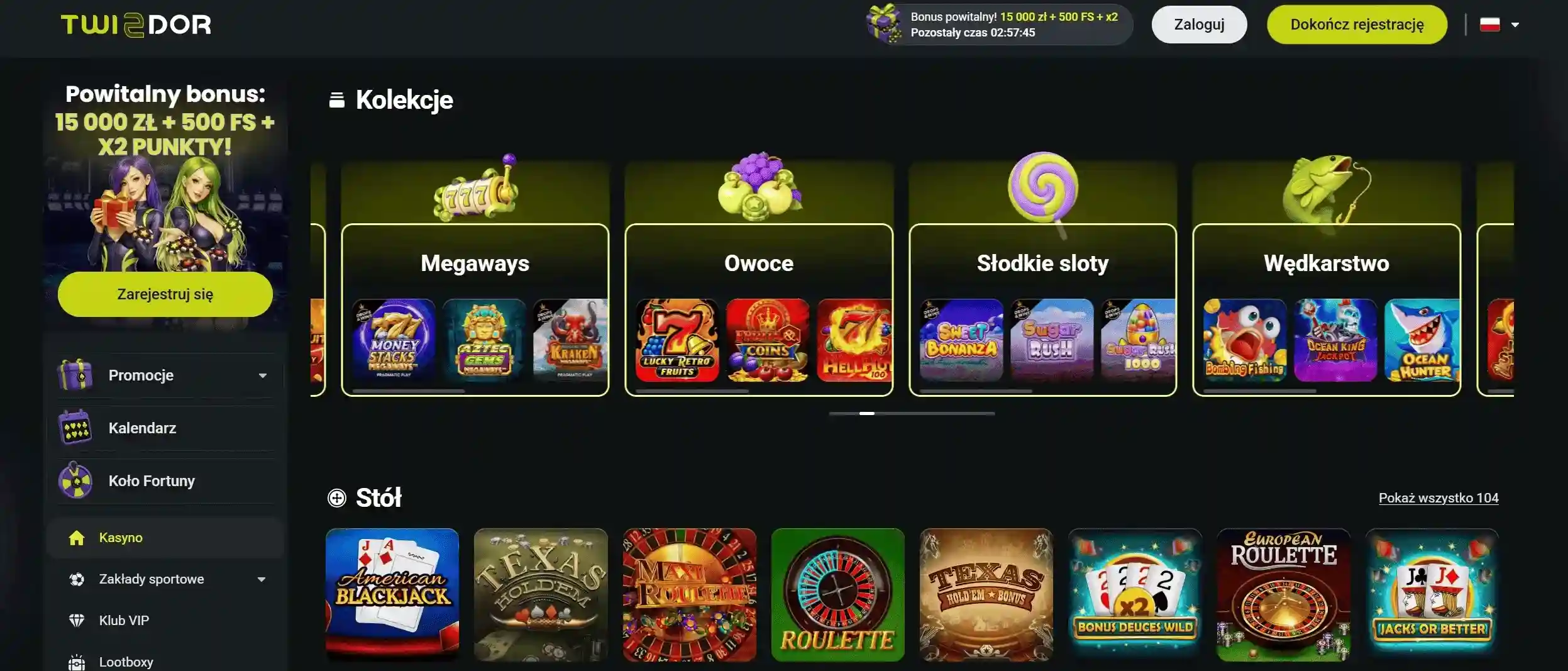 Twindor casino bonus bez depozytu